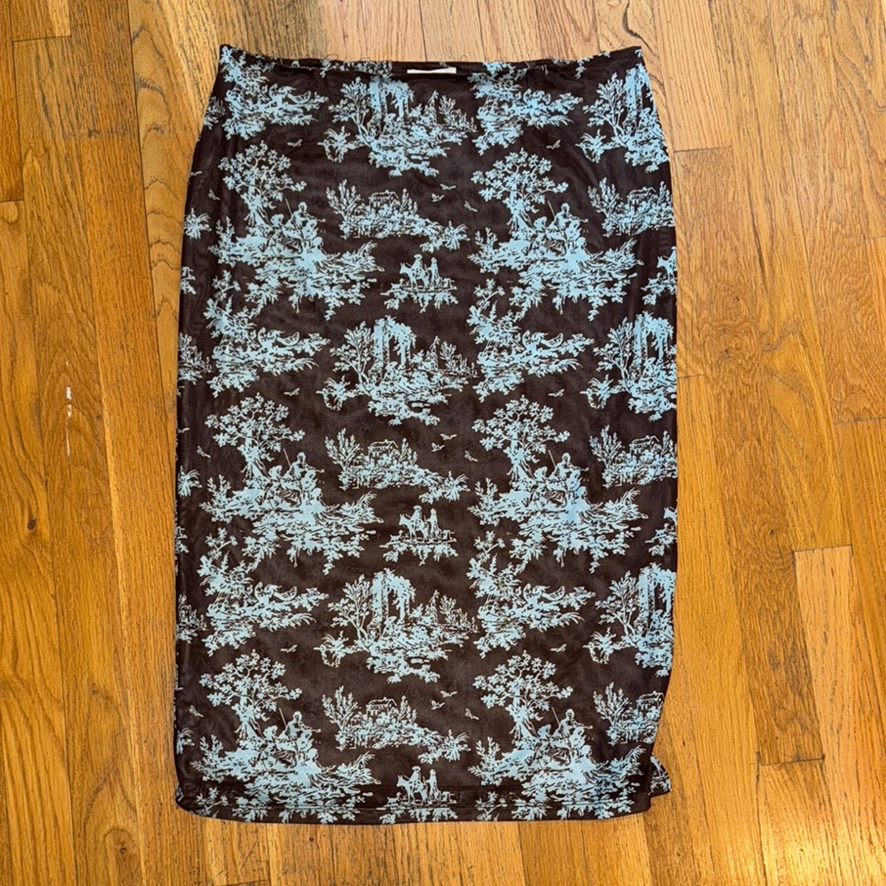 Miaou Blue Midi Skirt